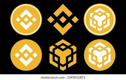Kryptowährungslogos in buntem Kreis. Vektorlogo-Bilder. 3D-Illustrationen.