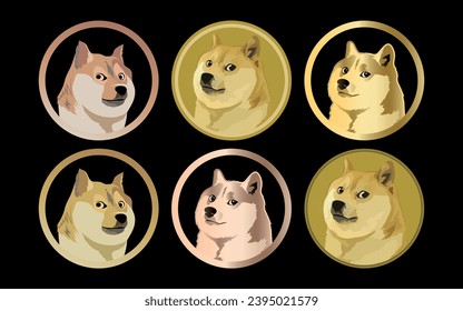 Cryptocurrency logos in colorful circle. vector logo images. 3d illustrations.