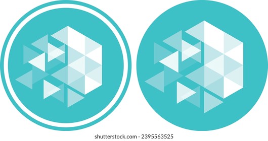 Cryptocurrency logos in colorful circle. vector logo images. 3d illustrations.