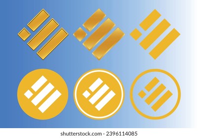 Cryptocurrency logos in colorful circle. vector logo images. 3d illustrations.