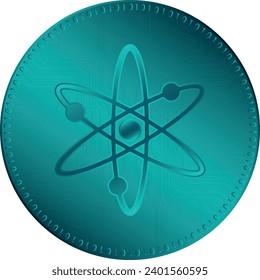 Cryptocurrency logos in colorful circle. vector logo images. 3d illustrations.