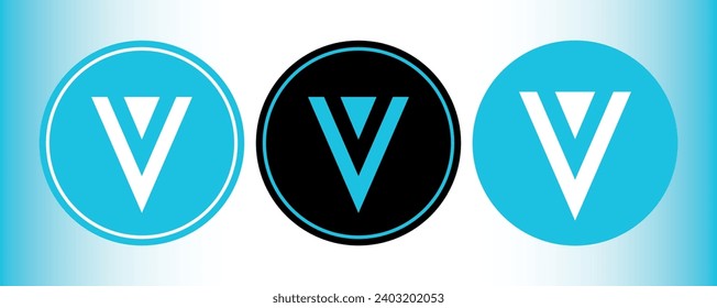 Cryptocurrency logos in colorful circle. vector logo images. 3d illustrations.