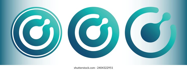 Cryptocurrency logos in colorful circle. vector logo images. 3d illustrations.