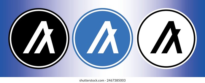 Cryptocurrency logos in colorful circle. vector logo images. 3d illustrations.