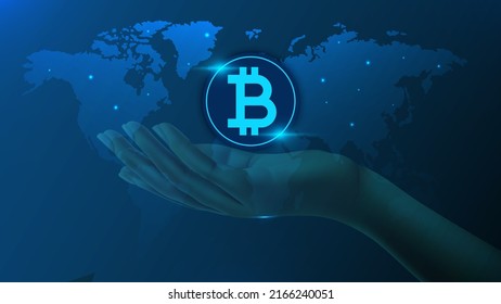 Cryptocurrency market concept for world map Background for bitcoin market design vector illustration