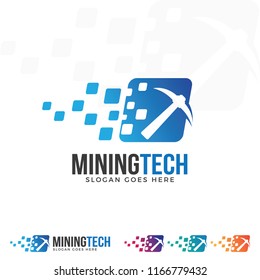 Cryptocurrency miner icon design concept. Design suitable for cryptocurrency mining companies. flat style design isolated on white background