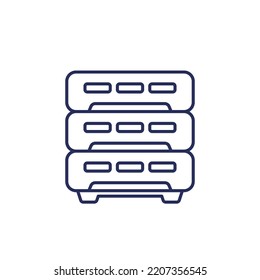 cryptocurrency miner line icon on white