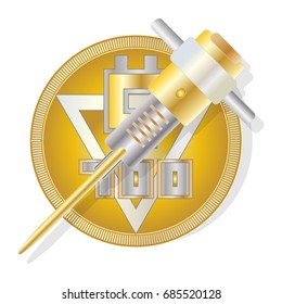 Cryptocurrency minig simbol. Illustration