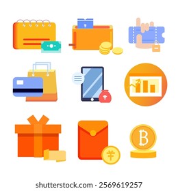 Cryptocurrency minimal Icons Set sheet