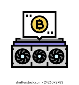 cryptocurrency mining color icon vector. cryptocurrency mining sign. isolated symbol illustration