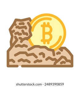 cryptocurrency mining color icon vector. cryptocurrency mining sign. isolated symbol illustration