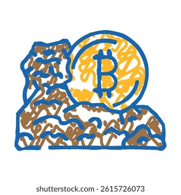 cryptocurrency mining doodle icon sketch vector. cryptocurrency mining sign. isolated symbol illustration