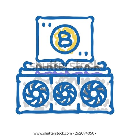 cryptocurrency mining doodle icon sketch vector. cryptocurrency mining sign. isolated symbol illustration