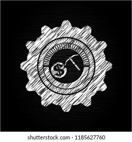 cryptocurrency mining icon drawn on blackboard