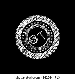 cryptocurrency mining icon drawn on blackboard