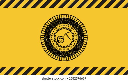 emblema de signo de advertencia de error criptodivisa. Ilustración vectorial. Detallado.