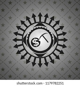 cryptocurrency mining icon inside black badge
