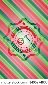 cryptocurrency mining icon inside christmas badge.