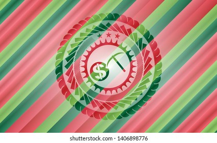 cryptocurrency mining icon inside christmas badge.