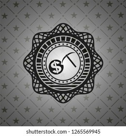 cryptocurrency mining icon inside dark emblem