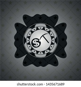 cryptocurrency mining icon inside dark emblem