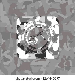 cryptocurrency mining icon inside grey camo texture