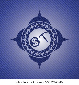 cryptocurrency mining icon inside jean background