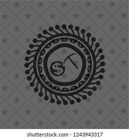 cryptocurrency mining icon inside retro style black emblem