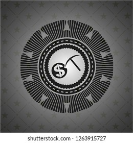 cryptocurrency mining icon inside retro style black emblem