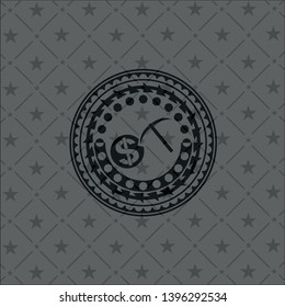 cryptocurrency mining icon inside retro style black emblem