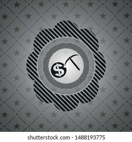 cryptocurrency mining icon inside retro style black emblem