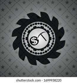 cryptocurrency mining icon inside retro style black emblem