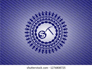 cryptocurrency mining icon with jean texture