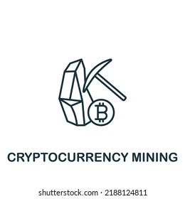 Cryptocurrency Mining icon. Monochrome simple Cryptocurrency icon for templates, web design and infographics