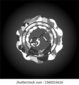 cryptocurrency mining icon on grey camo pattern