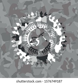 cryptocurrency mining icon on grey camo texture