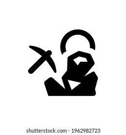 Icono de minería de criptodivisa (ilustración vectorial)