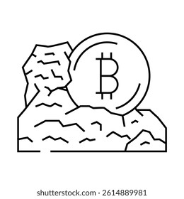 cryptocurrency mining line icon vector. cryptocurrency mining sign. isolated contour symbol black illustration