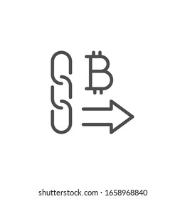 Cryptocurrency mining line outline icon