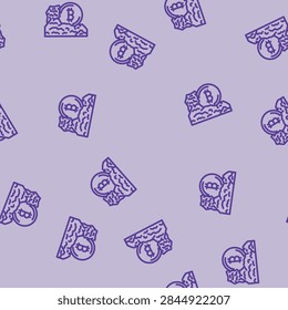 cryptocurrency mining line seamless pattern cryptocurrency mining thin line illustration