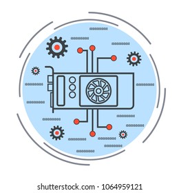 Cryptocurrency mining vector concept illustration