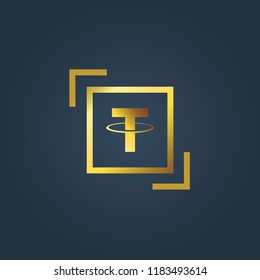 Cryptocurrency modern tether logo concept. Vector.