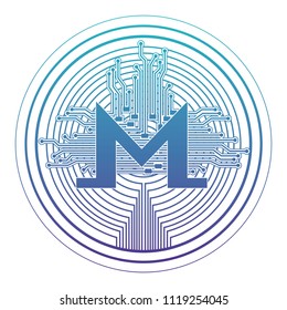 cryptocurrency monero coin with circuit lines