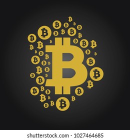 Cryptocurrency money sign art illustration