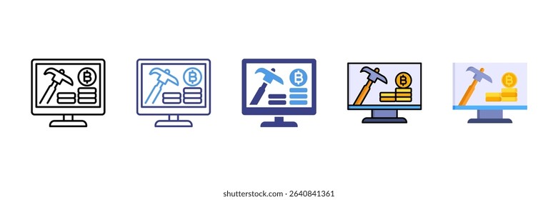 Cryptocurrency Multi Style Icon Set