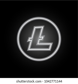 Cryptocurrency neon set. Bitcoin, Ripple, Litecoin, Dash, Monero, Zcash.