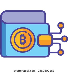 A cryptocurrency network digital wallet icon representing blockchain connectivity