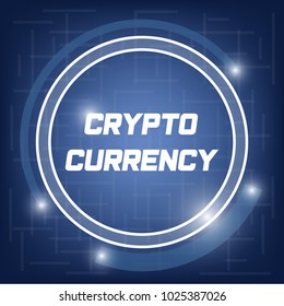 Cryptocurrency on abstract circle digital coin and blue background. financial technology concept.