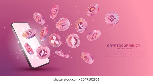 criptomoeda no vetor conceito de smartphone