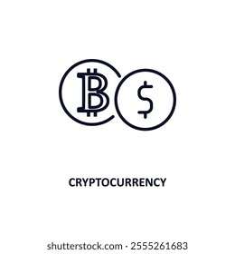 cryptocurrency outline icon.  Thin line icon from cryptocurrency collection. Editable vector isolated on white background